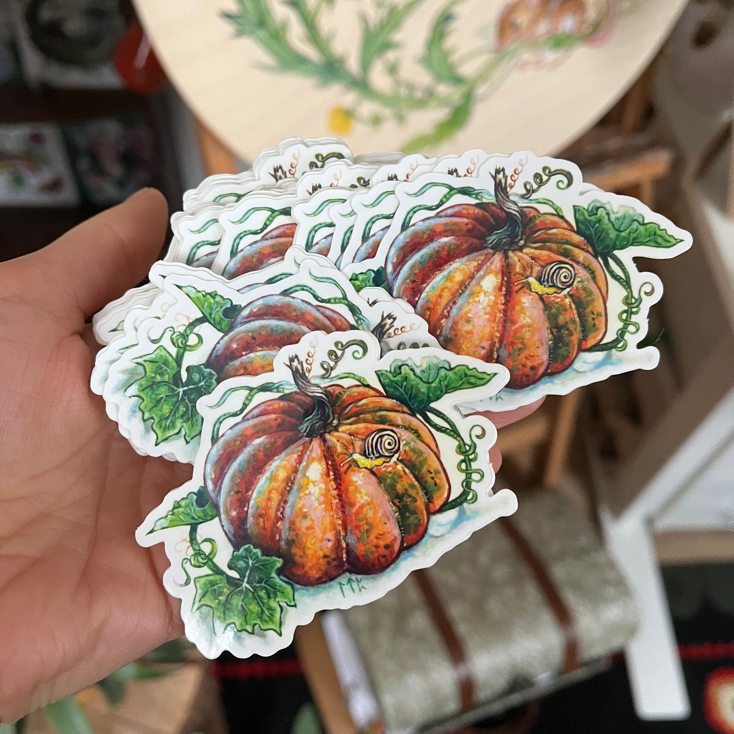 Pumpkin vinyl sticker