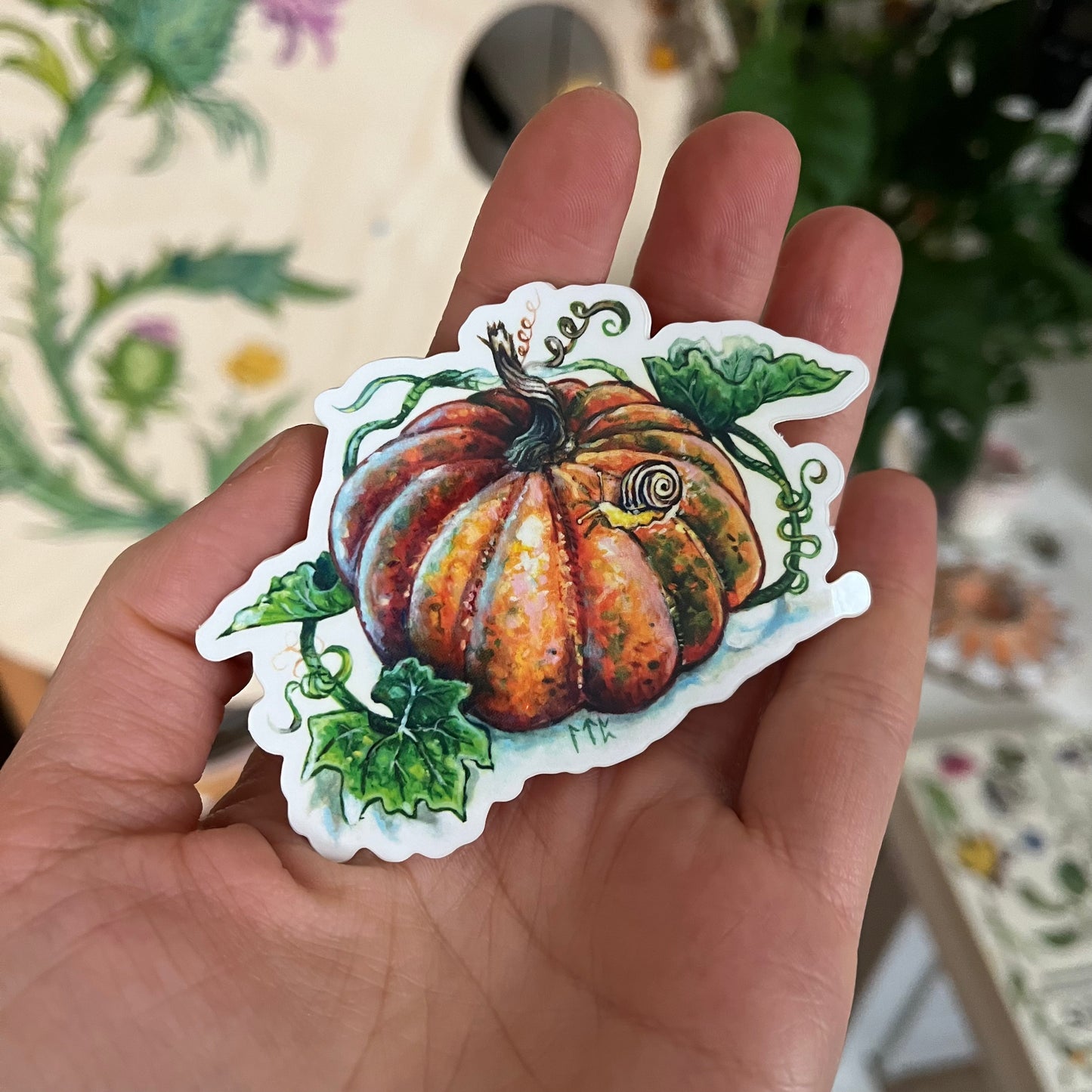 Pumpkin vinyl sticker