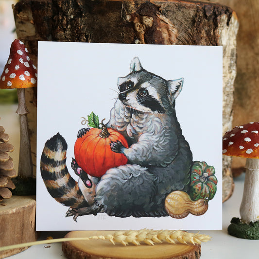 "Raccoon" Postcard print