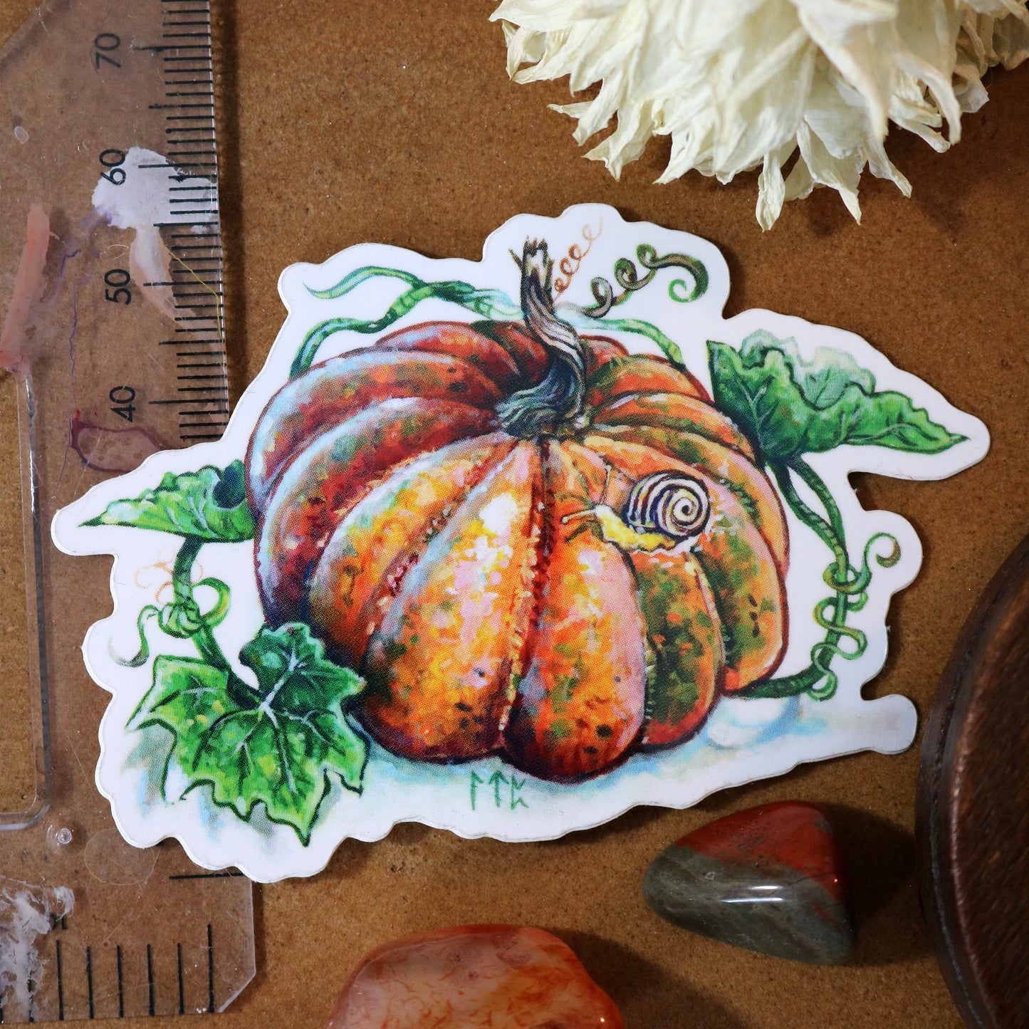 Pumpkin vinyl sticker