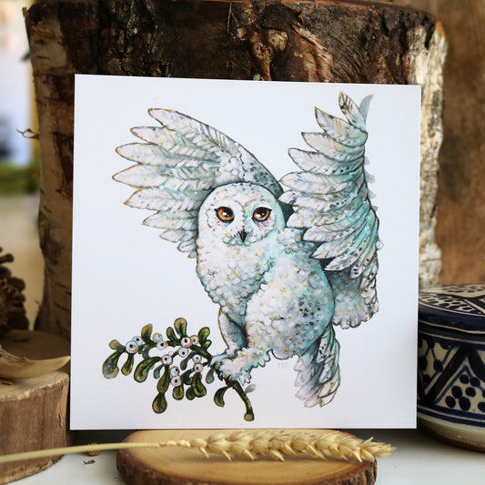 "Snow Owl" Postcard print